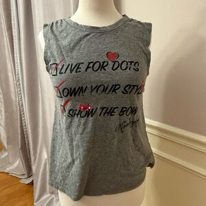 Disney Gray Sleeveless Muscle Tee with Black Text